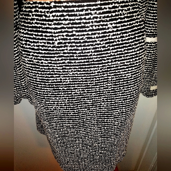 CARLISLE 8/10 BOUCLE EYELASH BLACK WHITE WOOL BLEND GROSGRAIN TAILOR SKIRT SUIT - Picture 9 of 12